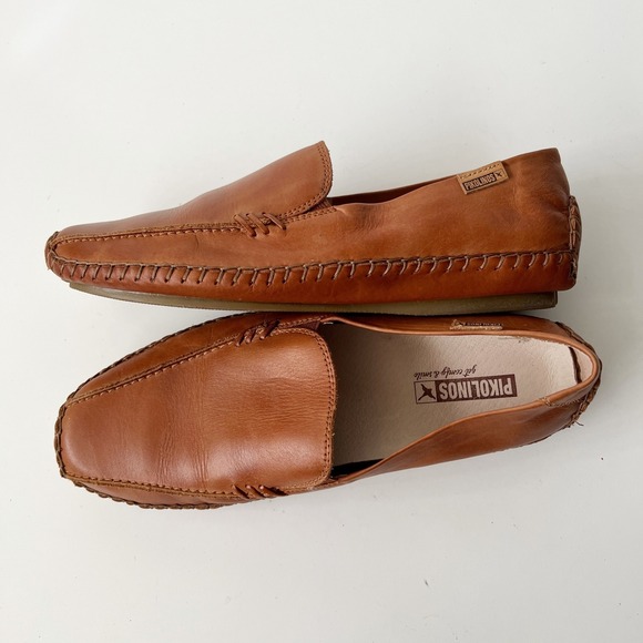 Pikolinos Leather Loafers Womens Size 39 Tan Comfort Casual Boho Slip On Shoes - Picture 1 of 10